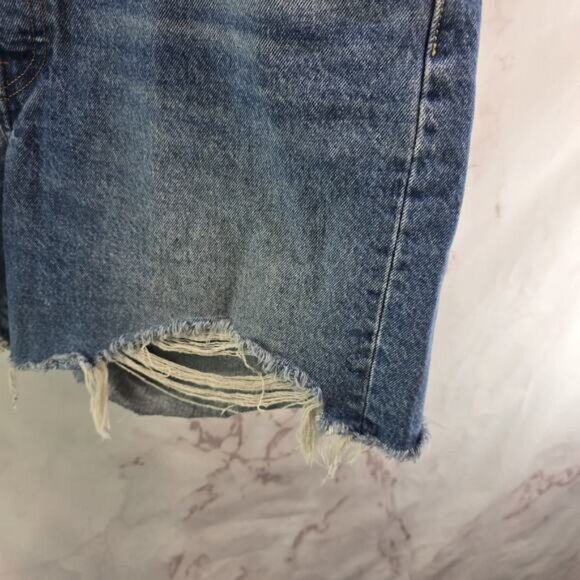 Levis Shorts Womens 34 Jean 501 XX Denim High Rise Light Button Fly Distressed - Picture 4 of 11